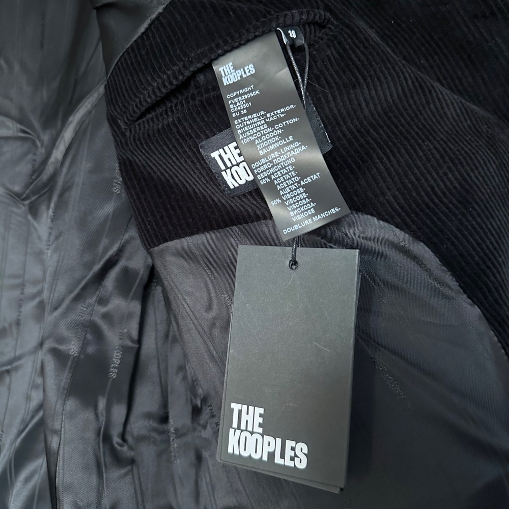 🖤 NWT The Kooples Double-Breasted Black Corduroy Suit Jacket | $615 Retail! - Picture 10 of 10
